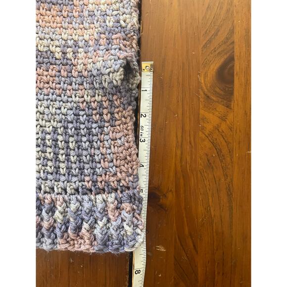 Handmade Knit Sweater Hooded Granite Stitch Purple and Pink Estimated Size L - Picture 7 of 8